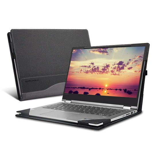 14 Inch Laptop Protective Case In Pu Leather For Ideapad C340 - Dark Gray