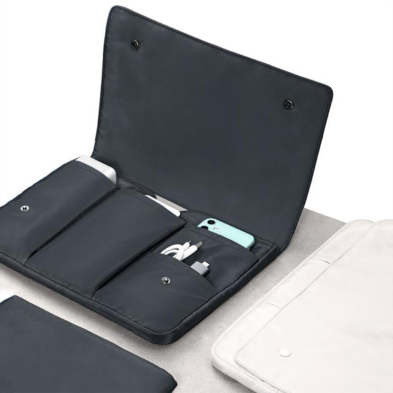 13 Inch Multi-layer Laptop Sleeve - Waterproof & Shock-absorbing Storage Bag - White - 15 Inch