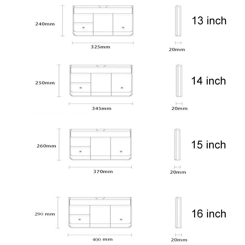 13 Inch Multi-layer Laptop Sleeve - Waterproof & Shock-absorbing Storage Bag - White - 15 Inch