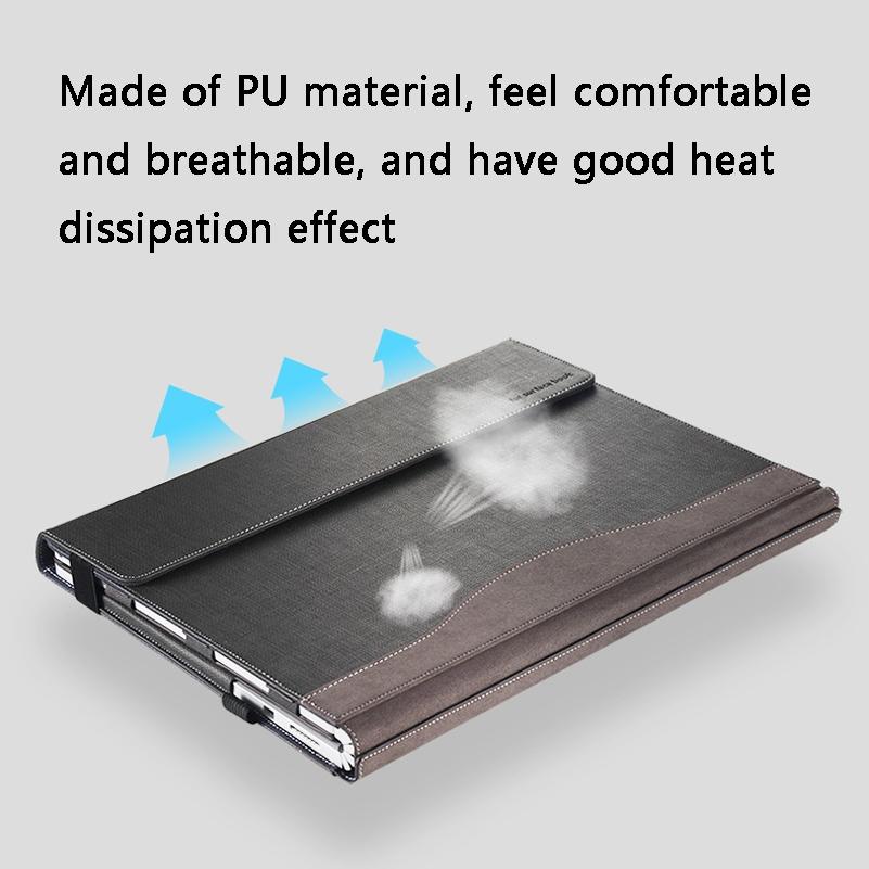 15-inch Protective Sleeve for Microsoft Surface Book 2 in Pu Leather - Gentleman Gray