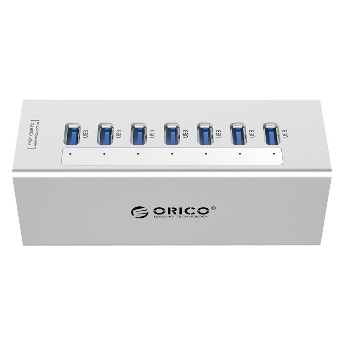 7-Port Aluminum Usb 3.0 Hub For Laptops - Black