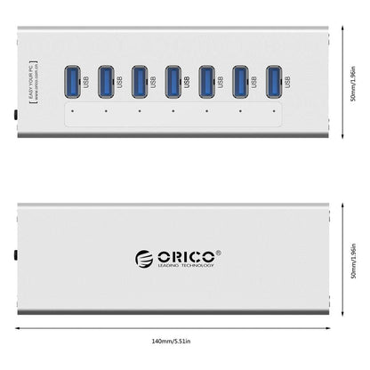 7-Port Aluminum Usb 3.0 Hub For Laptops - Black