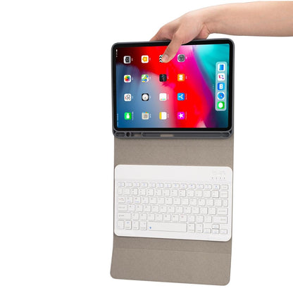 Silk Texture Bluetooth Keyboard Case For Ipad Pro 11 With Pen Slot & Stand Function - Black