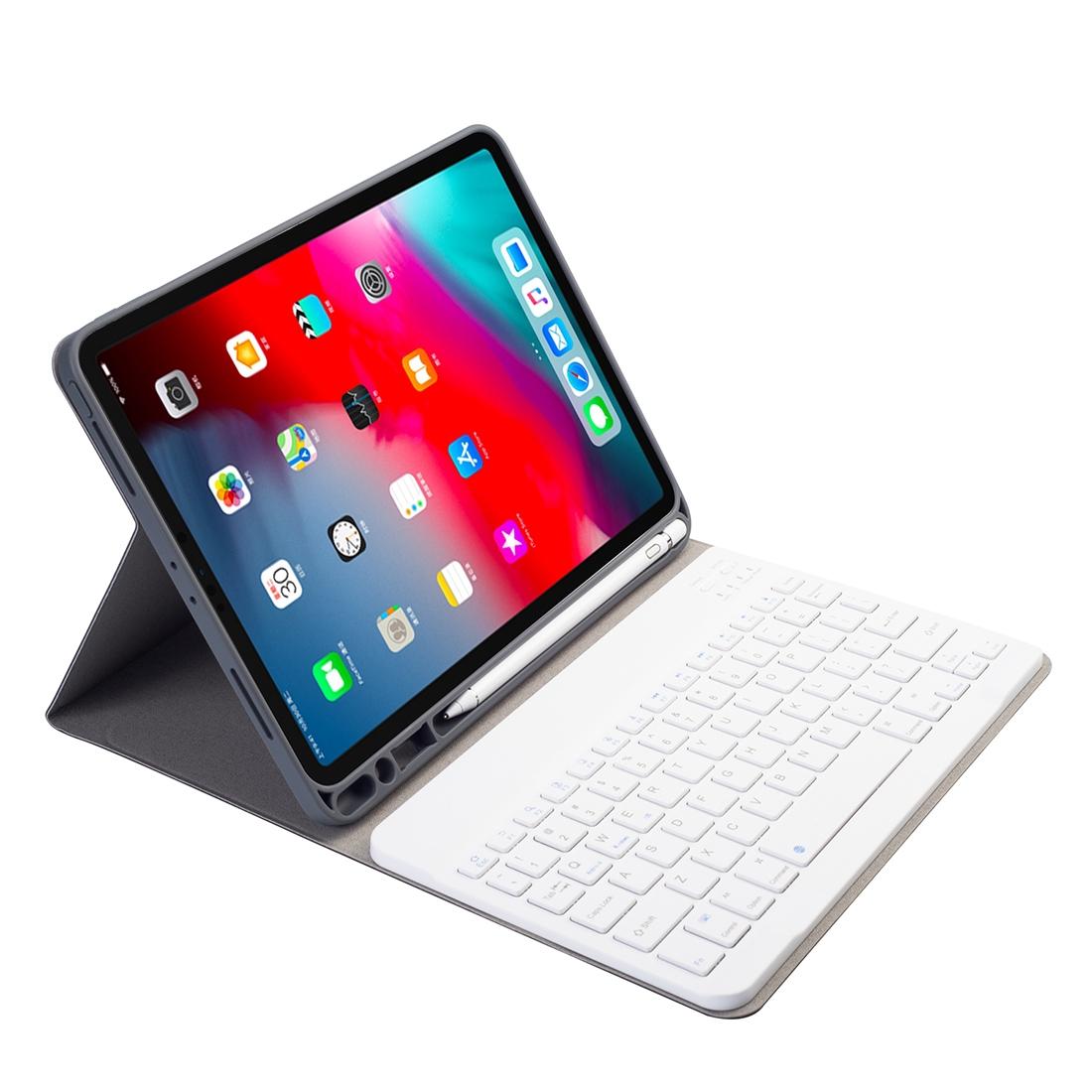 Silk Texture Bluetooth Keyboard Case For Ipad Pro 11 With Pen Slot & Stand Function - Black
