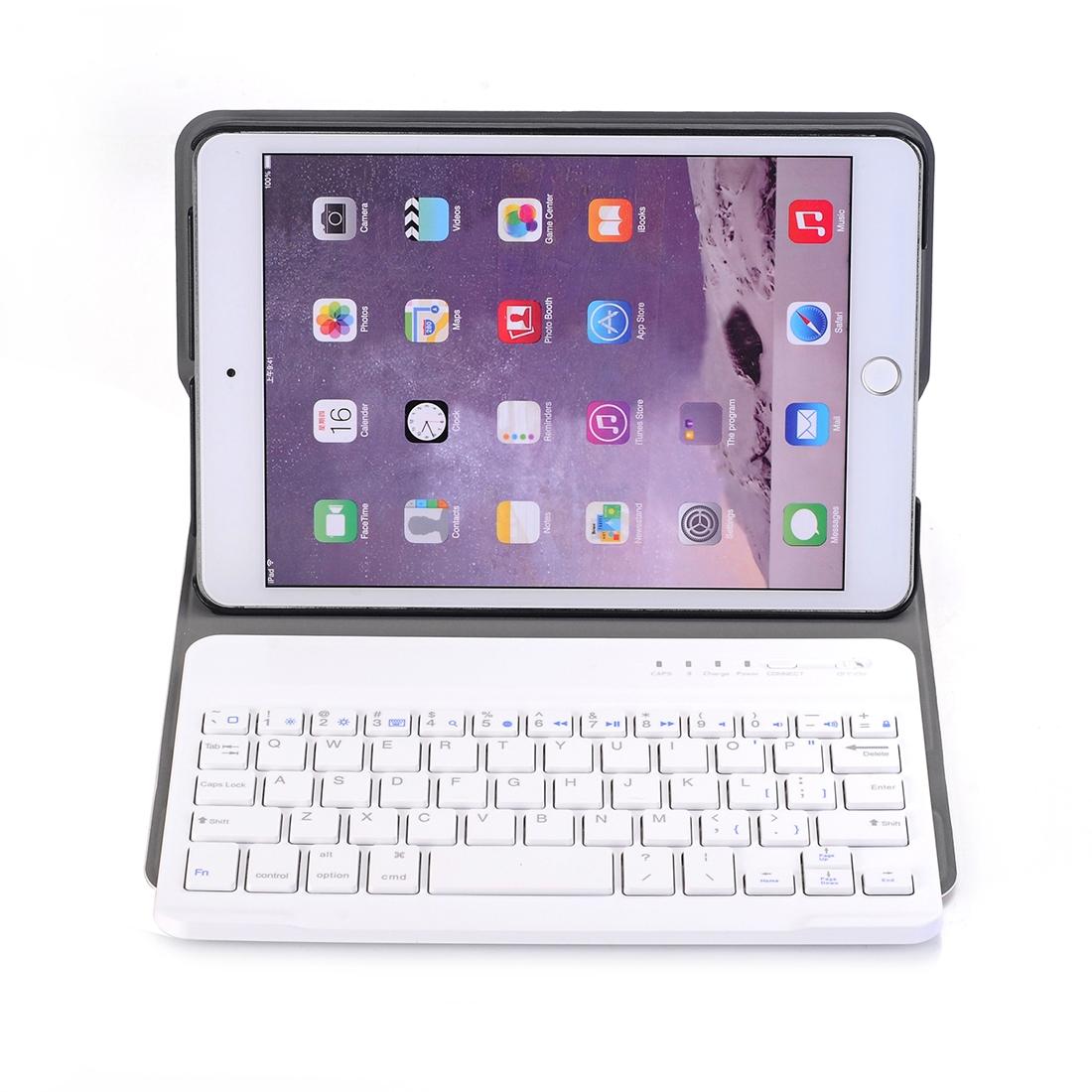 Universal Ultra-Thin Tablet Case With Bluetooth Keyboard For Ipad Mini 3 / 2 / 1 - Horizontal Flip Design - Black