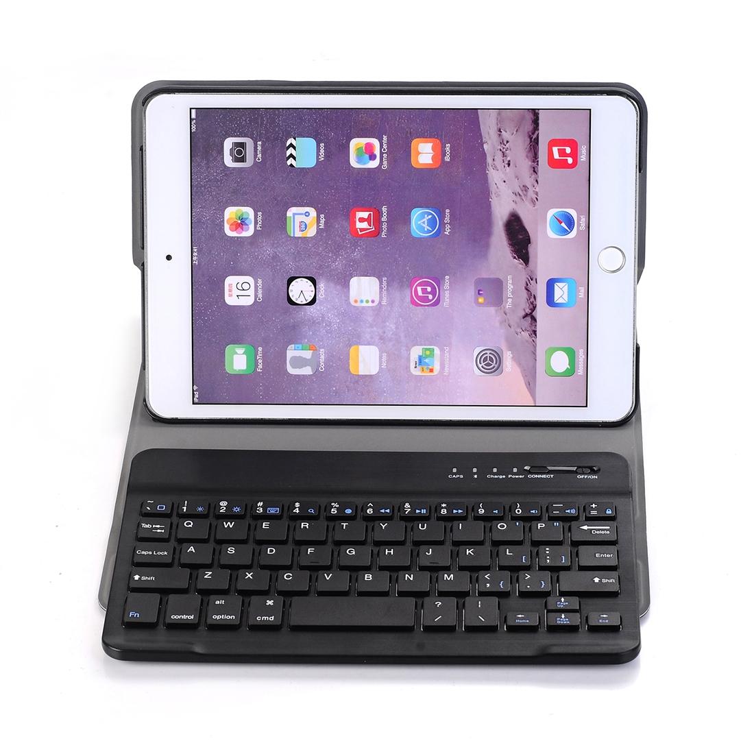Universal Ultra-Thin Tablet Case With Bluetooth Keyboard For Ipad Mini 3 / 2 / 1 - Horizontal Flip Design - Black