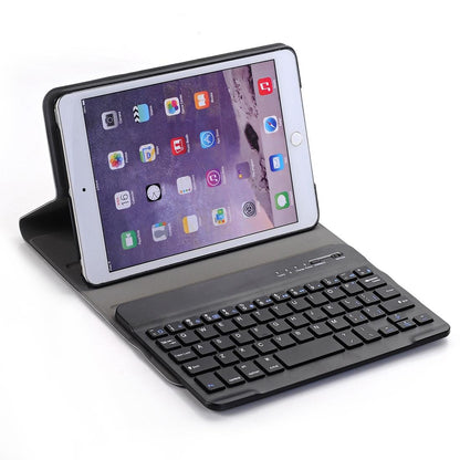 Universal Ultra-Thin Tablet Case With Bluetooth Keyboard For Ipad Mini 3 / 2 / 1 - Horizontal Flip Design - Black
