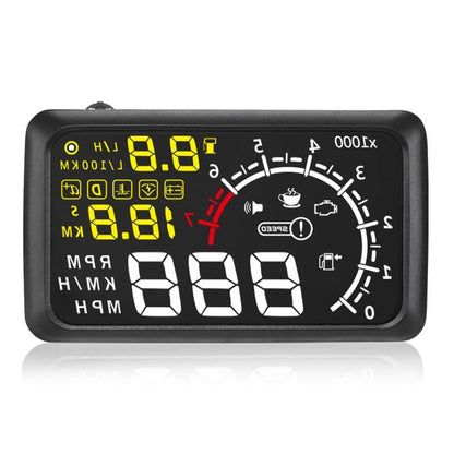 5.5 Inch Bluetooth Car Hud System Speed Fuel Alarm Black