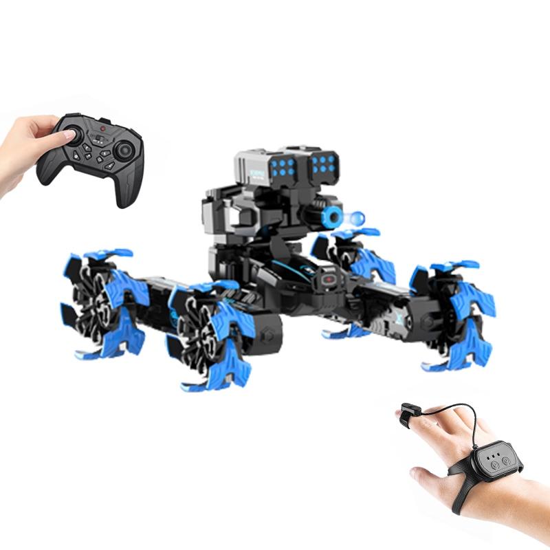 Remote Control Water Bomb Car - Dual Control Four-wheel Battle Blooming Tire Spray - Green