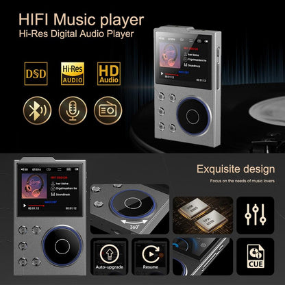 2.4 Inch Hifi Bluetooth Music Player Dsd256 Mastering Sound Quality 16Gb+16Gb Memory - Black - 16Gb+32Gb