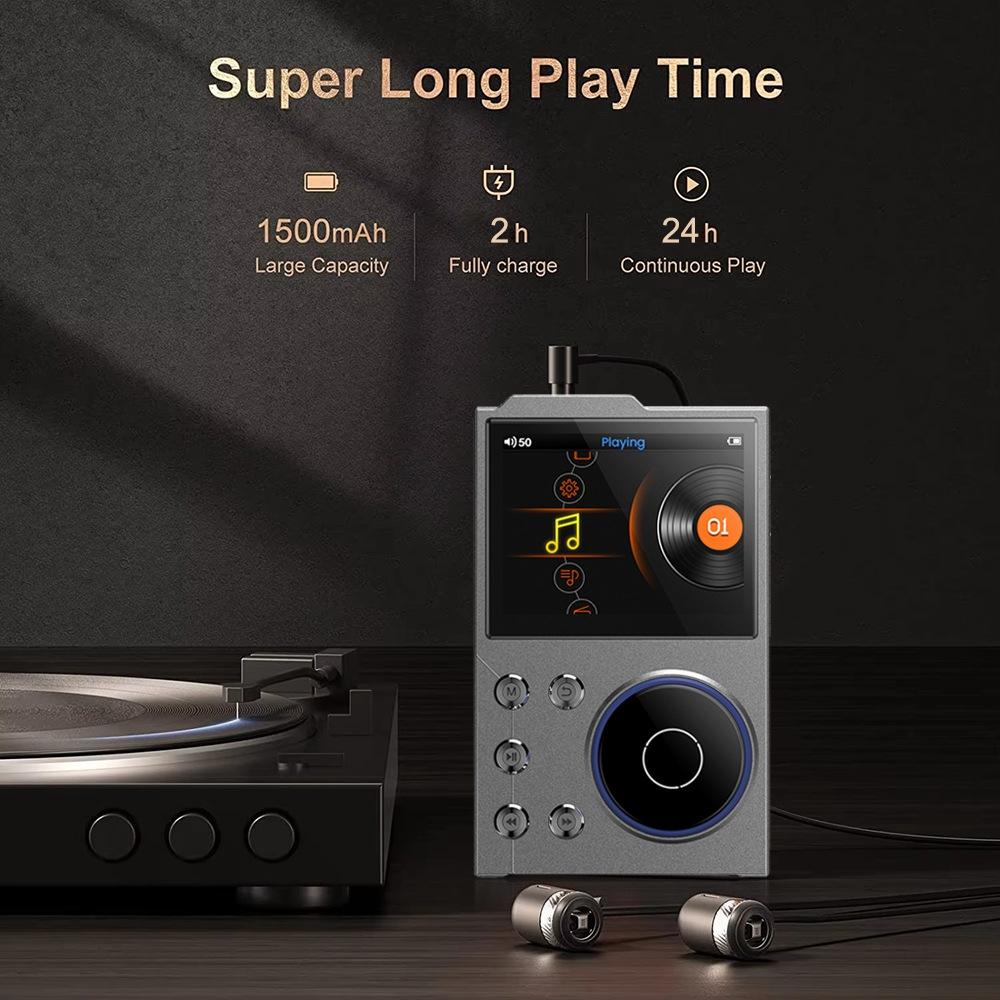 2.4 Inch Hifi Bluetooth Music Player Dsd256 Mastering Sound Quality 16Gb+16Gb Memory - Black - 16Gb+32Gb