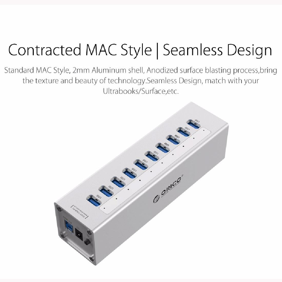 10-Port Usb 3.0 Hub With Power Adapter