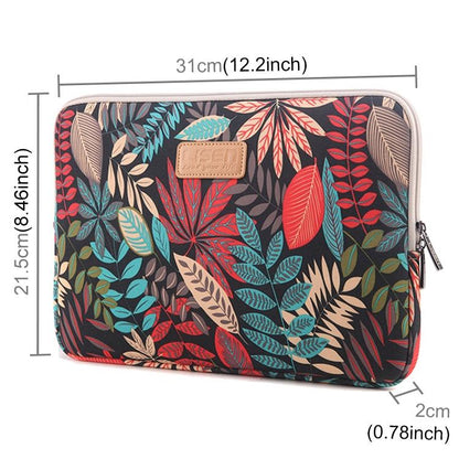 Colourful Leaves Sleeve Case Briefcase with Zipper - Black