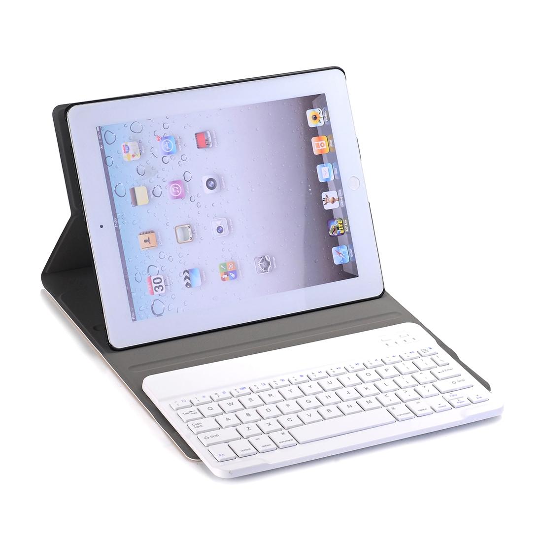 Universal Ultra-Thin Tablet Case With Bluetooth Keyboard For Ipad 4 / 3 / 2 - Horizontal Flip - Black
