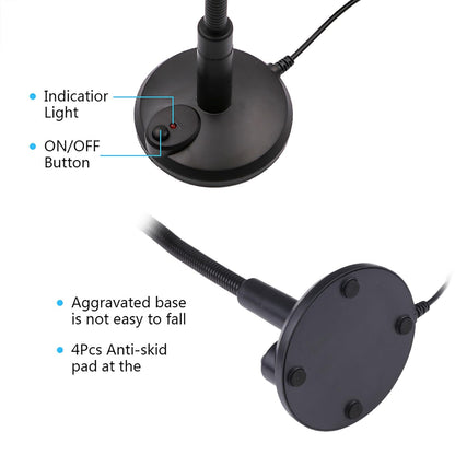 Usb Computer Microphone - Plug And Play - Black