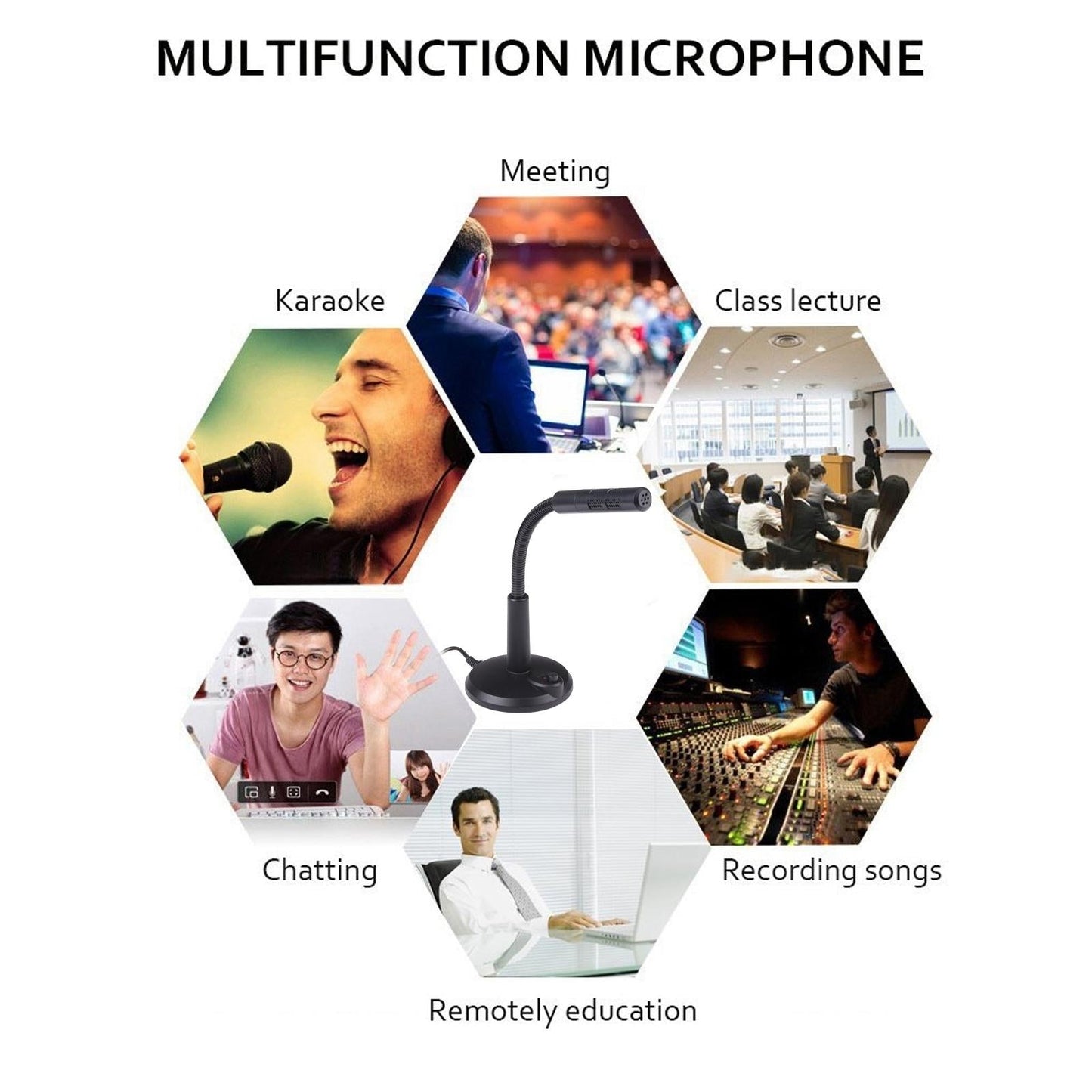 Usb Computer Microphone - Plug And Play - Black