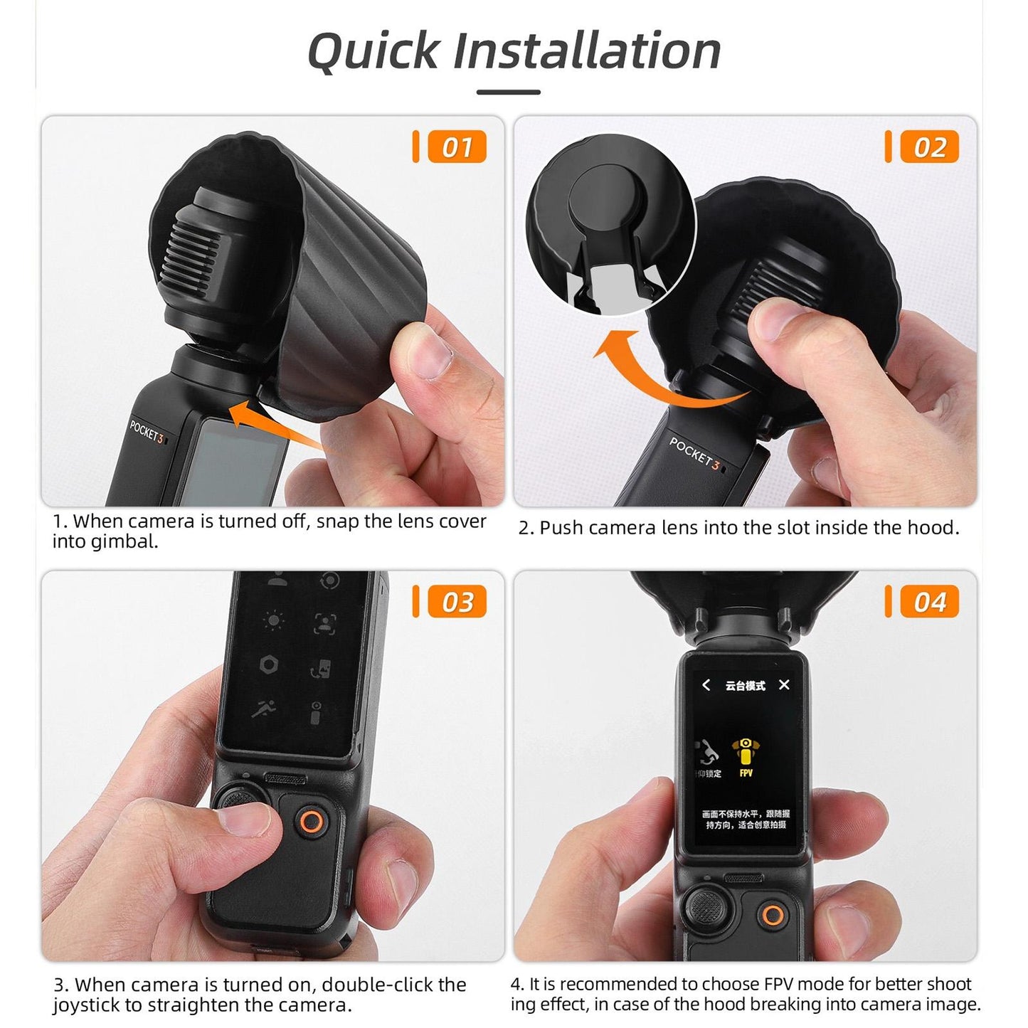 Sunshade Lens Hood for Dji Pocket 3 - Protective Cover