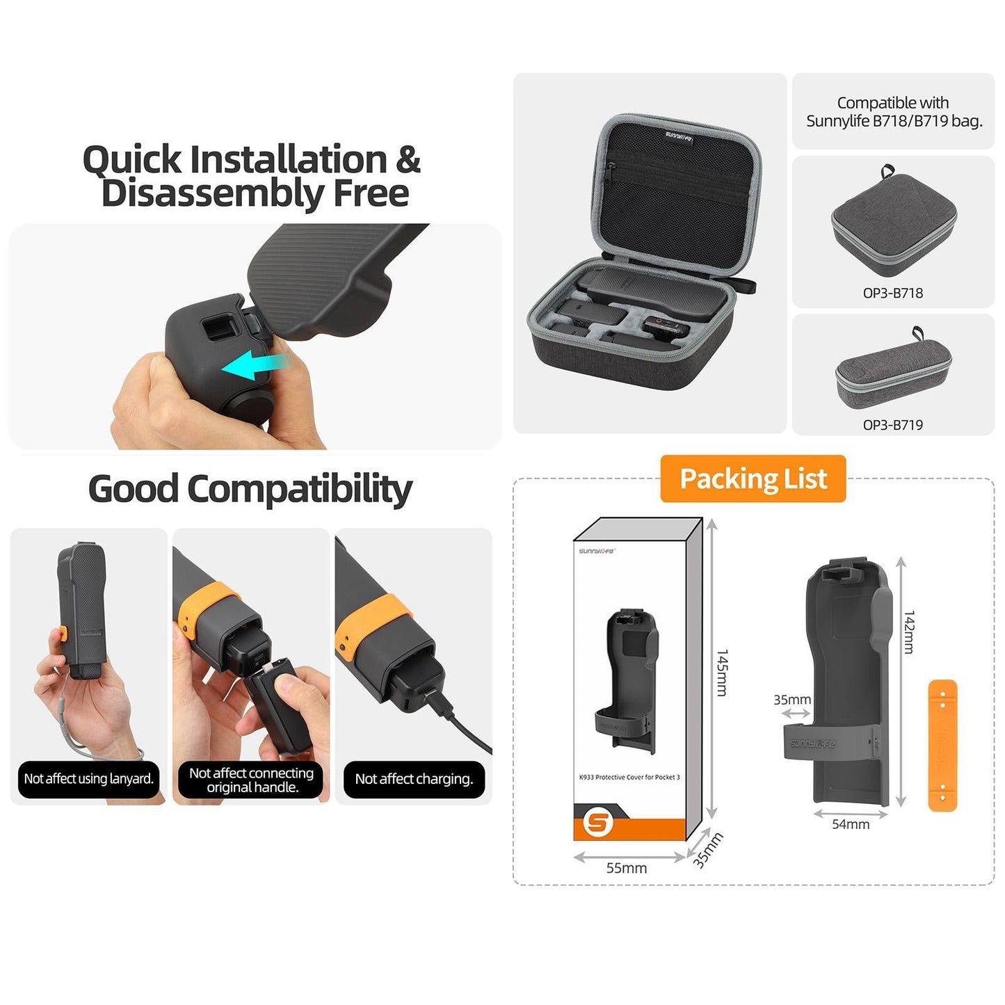 Protective Case For Dji Osmo Pocket 3 Black