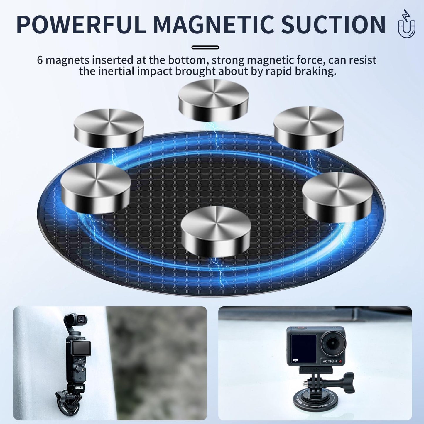 Universal 1 / 4 Metal Mount With Magnetic Base