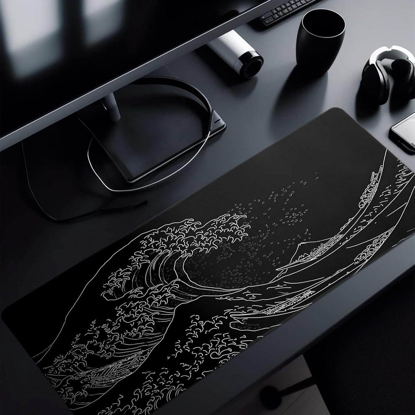 Non Slip Gaming Mouse Pad Big Wave Design - No.2 - 400X900X2Mm