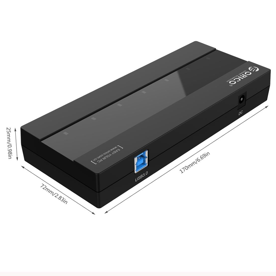 High Speed 7-Port Usb 3.0 Hub With Power Adapter
