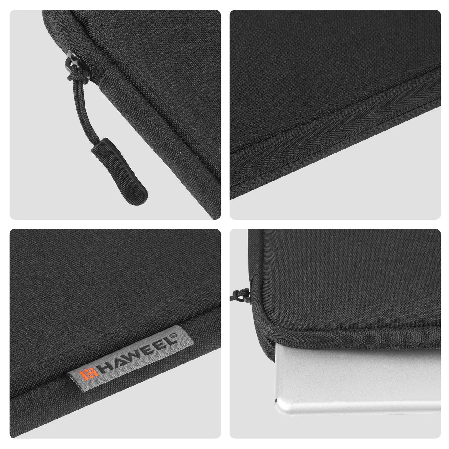 14-15 Inch Laptop Sleeve Briefcase Bag with Zipper - Black