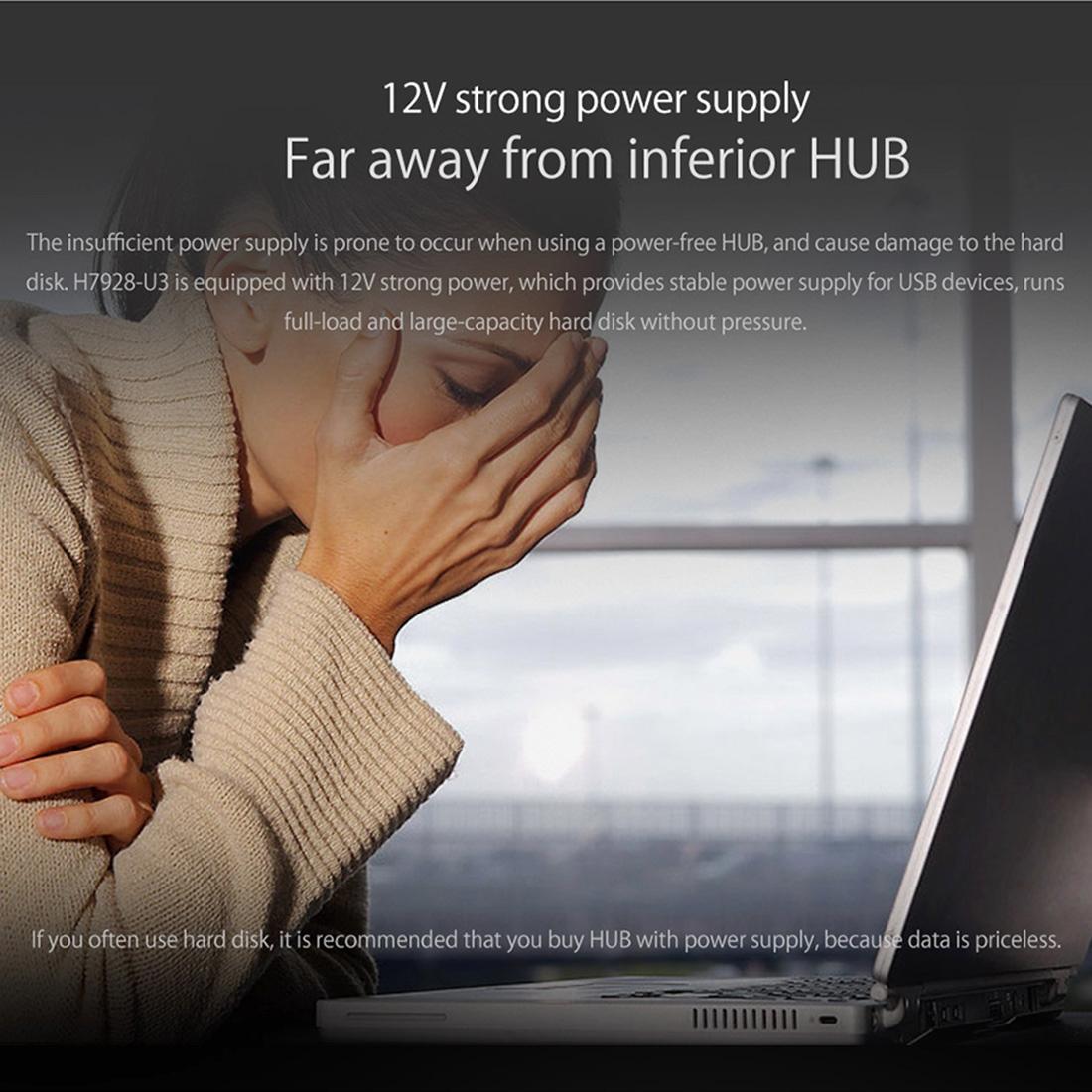 7-Port Usb 3.0 Desktop Hub With 1M Cable