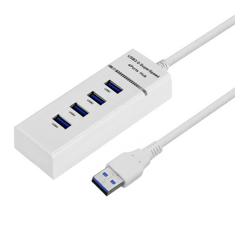 4-Port Usb 3.0 Hub With Led Super Speed 5Gbps - Black