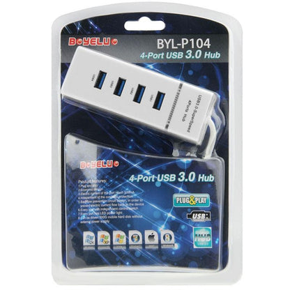 4-Port Usb 3.0 Hub With Led Super Speed 5Gbps - Black