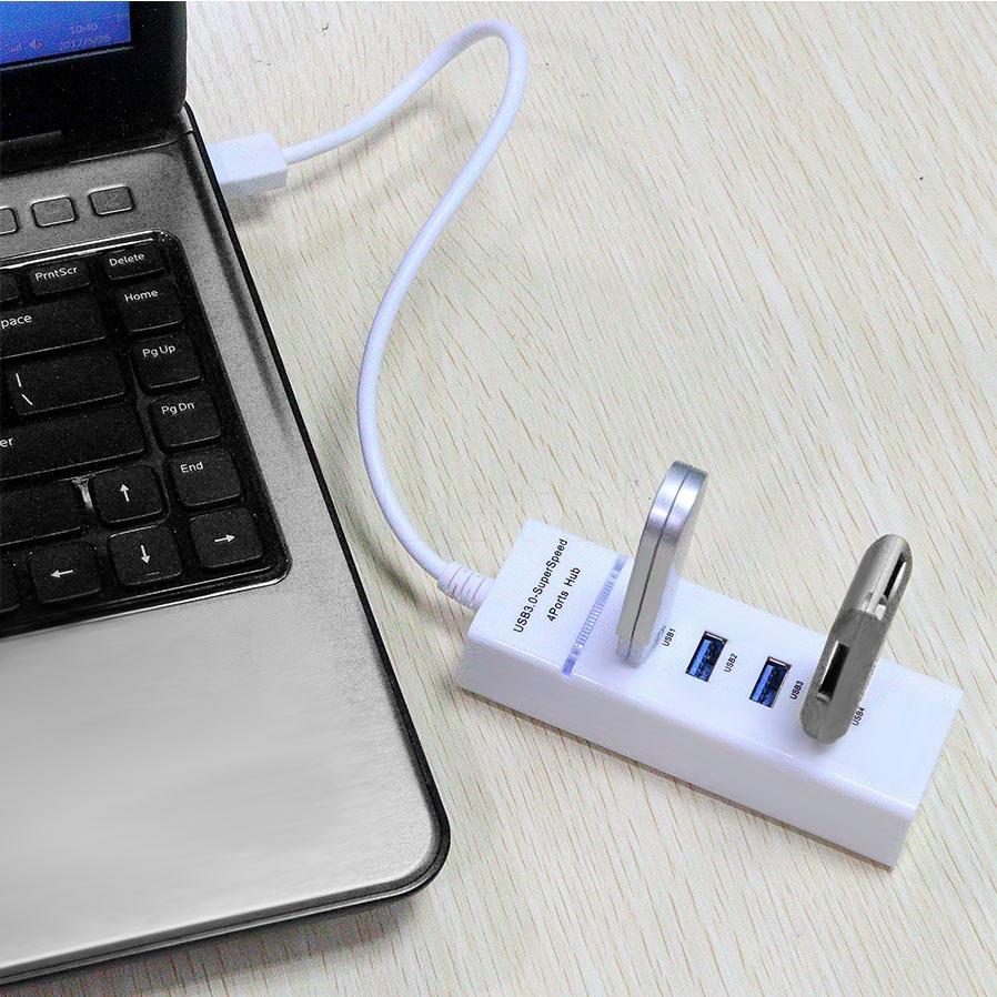 4-Port Usb 3.0 Hub With Led Super Speed 5Gbps - Black