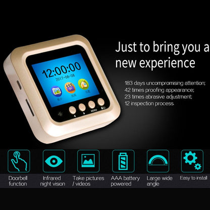 2.4 Screen 2.0Mp Security Camera With Night Vision And Video Recording - No Disturb Peephole Viewer - Black