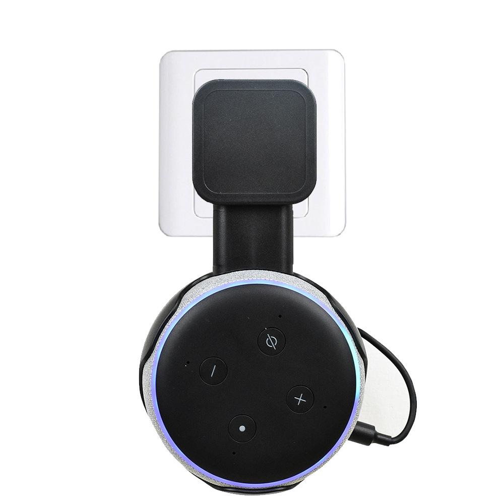 Smart Bluetooth Speaker Holder for Amazon Echo Dot 3 - Portable Wall Plug Accessory Black