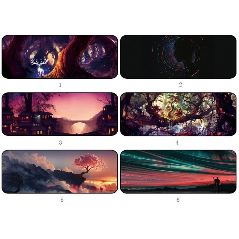 Fantasy Pattern Mouse Pad 400 X 900 X 1.5Mm Hand Painted No Overlock - 2 Silhouettes