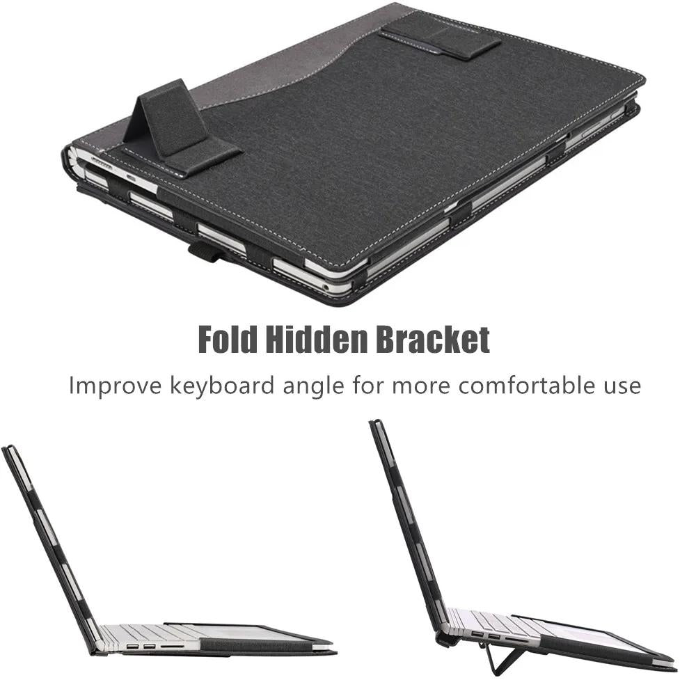 Protective Leather Laptop Case With Stand - 13.3 Inch - Dark Blue - For Samsung Galaxy Book 2 Pro 360