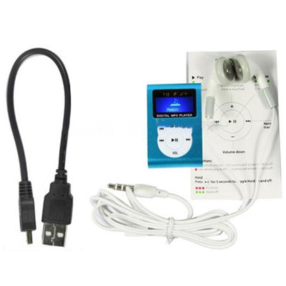 Lcd Mp3 Player With Tf / Micro Sd Slot & Metal Clip - Black