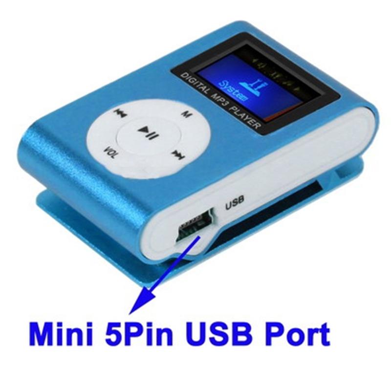 Lcd Mp3 Player With Tf / Micro Sd Slot & Metal Clip - Black