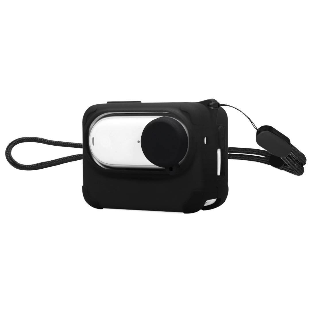 Insta360 Go 3 Charging Case with Silicone Cover Lens Cap and Strap - Black