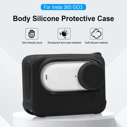 Insta360 Go 3 Charging Case with Silicone Cover Lens Cap and Strap - Black