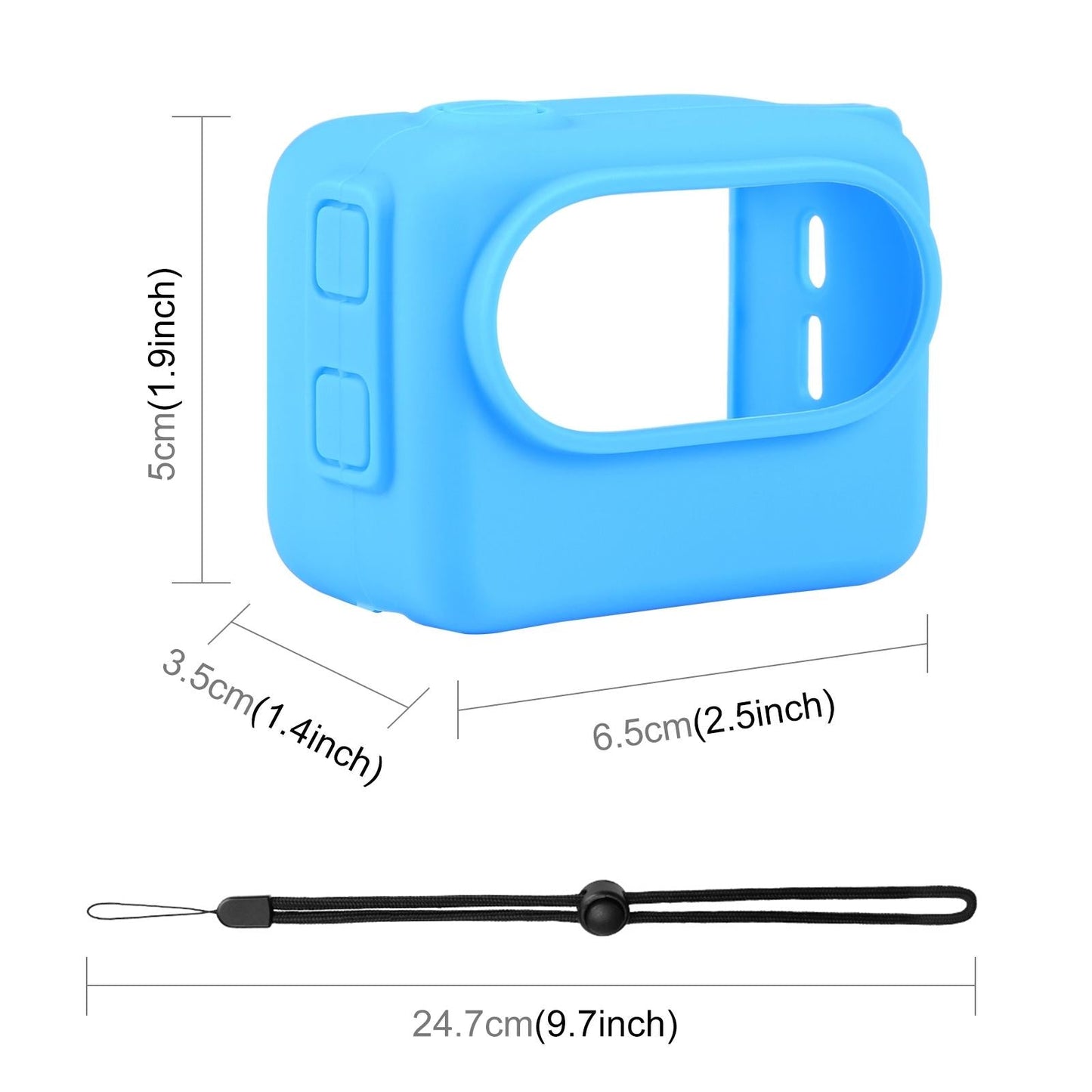 Insta360 Go 3 Charging Case with Silicone Cover Lens Cap and Strap - Black
