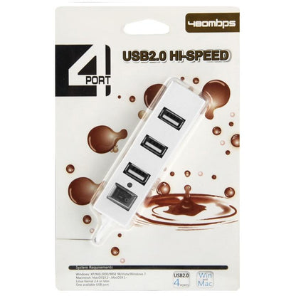 4-Port Usb 2.0 Hub With Switch - Black
