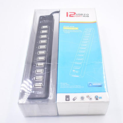 12-Port Usb 2.0 Hub For Laptops And Netbooks - Black