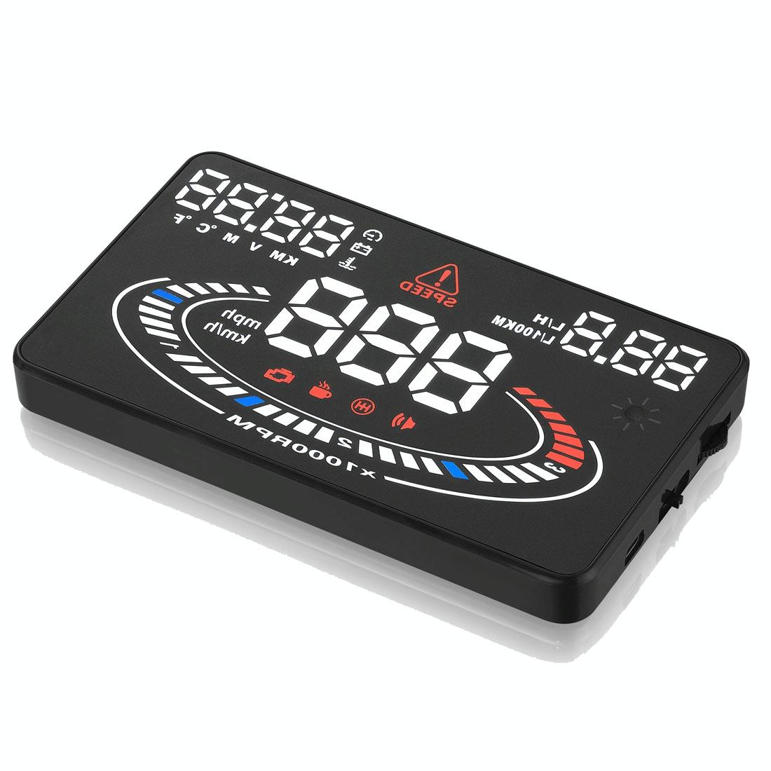 5.5 Inch Car Obdii / Euobd Hud Display Speed Fuel Alarm Black