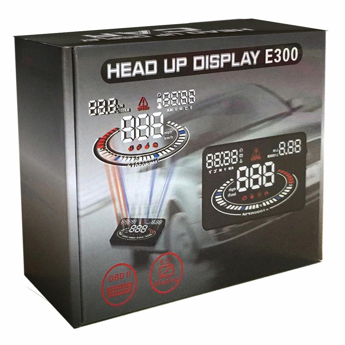 5.5 Inch Car Obdii / Euobd Hud Display Speed Fuel Alarm Black