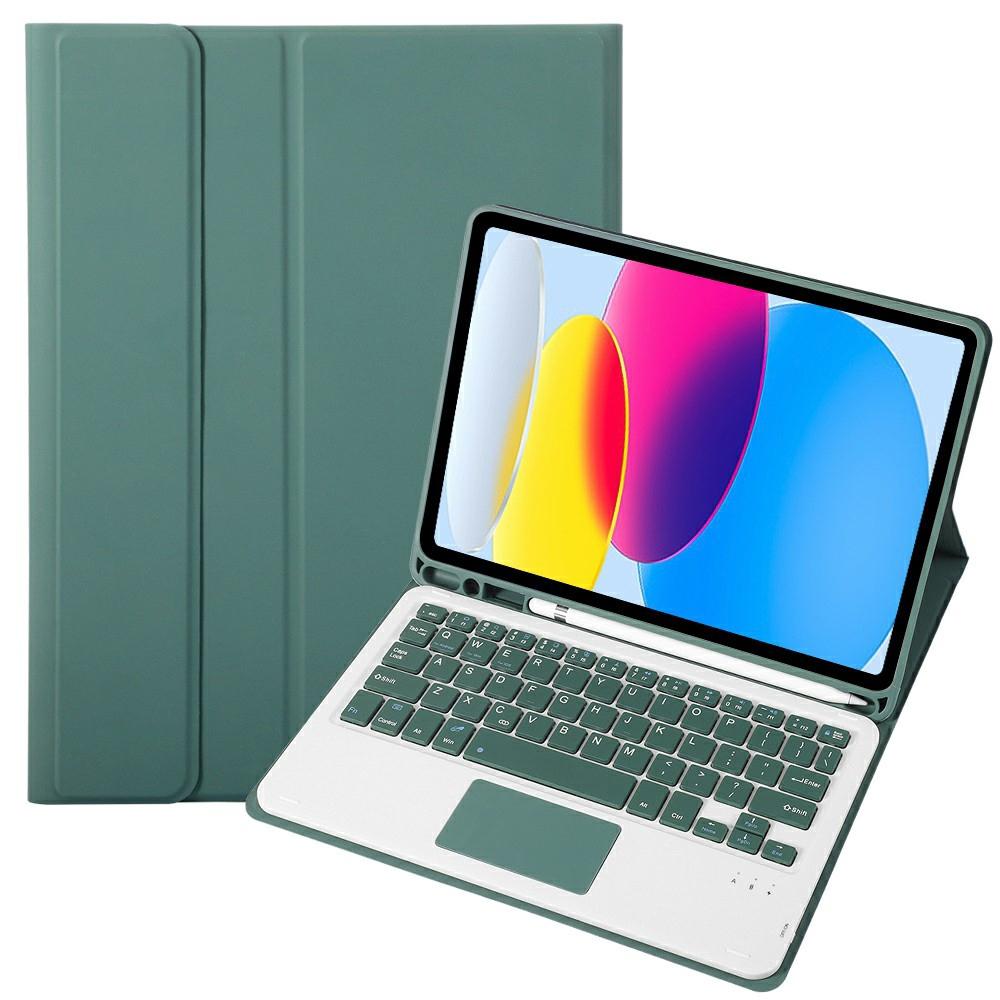 2022 Ipad 10.9 Lambskin Bluetooth Keyboard Case With Pen Slot - Black