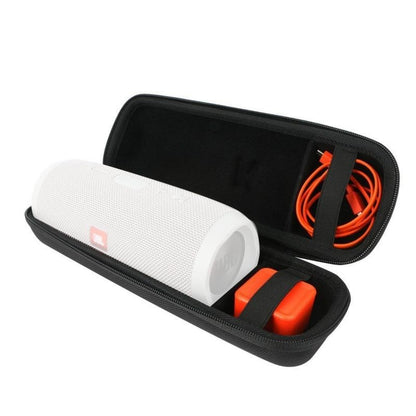 Portable Zipper Case for Jbl Charge 3 Speaker - Black Leather