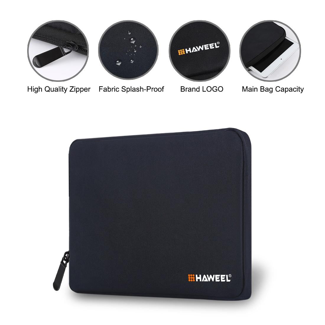 Zipper Sleeve Briefcase for Ipad Pro 9.7 and Other Tablets - Black