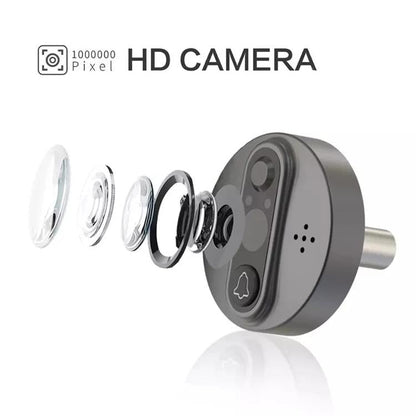 Smart Wifi Video Doorbell - 4.3 Inch Visual Peephole - Black