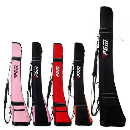 Lightweight Golf Shoulder Bag - Nylon Material - Black Orange