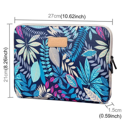 Colourful Leaves Sleeve Case for Ipad Air Galaxy Tab Yoga Surface Pro - Zipper Bag for 10.1 Laptops / Tablets - Black