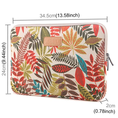 Colourful Leaves Sleeve Case for Macbook Samsung Sony Dell Alienware Chuwi Asus Hp Laptops - Black